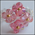 Bague 4 FLEURS ~ Rose bonbon