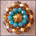 Bague Fleur des les ~ Or & Turquoise