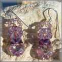 Boucles d'oreilles Coeurs mauves