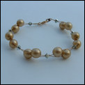 Bracelet Boules ~ Vert/Dor